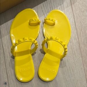 Bright Yellow Studded Sandals